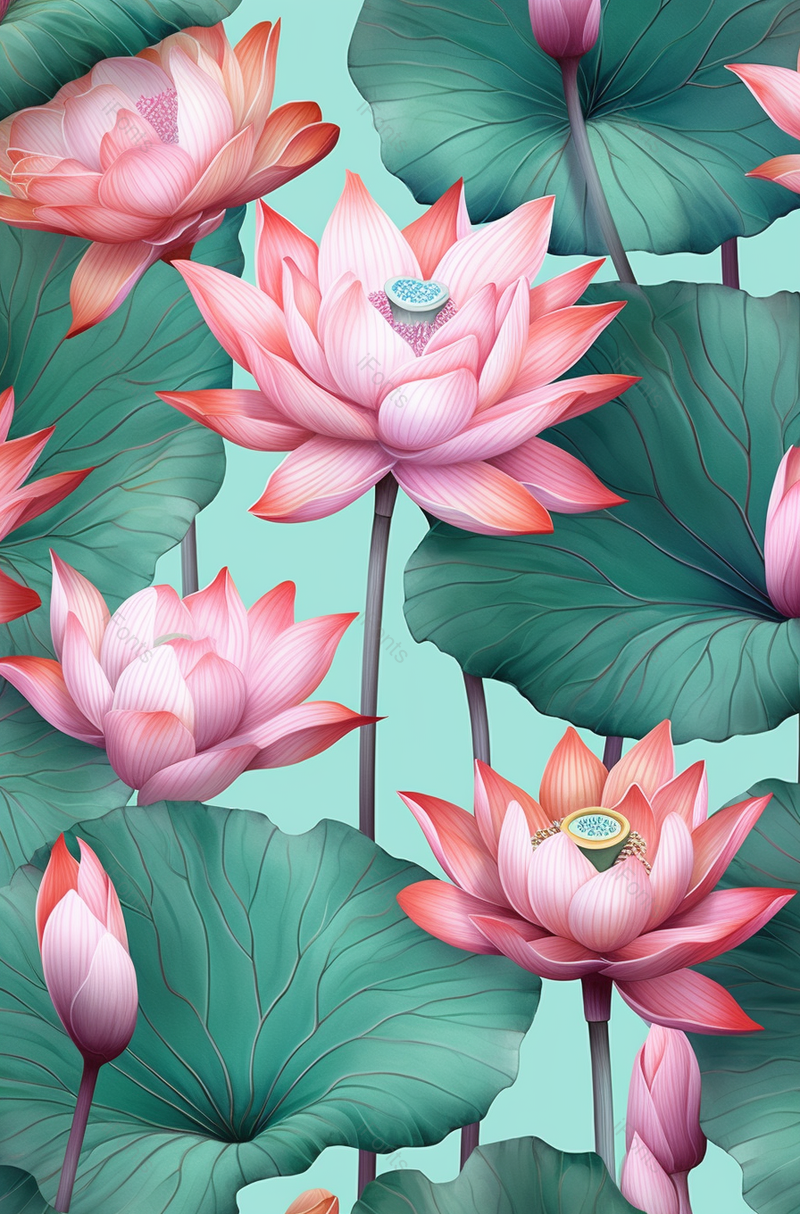 夏天荷花绽放在池塘插画背景水彩画,插画/手绘图,插画/手绘图库,插画/手绘图下载,插画/手绘